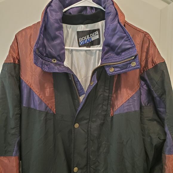 Vtg Boulder Gear Ski Suit One-Piece Softshell Solar Lock 80’s Unisex L Metallic - Picture 3 of 16